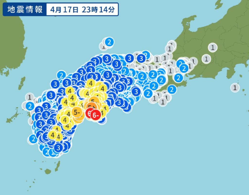 4月17日地震被害地域